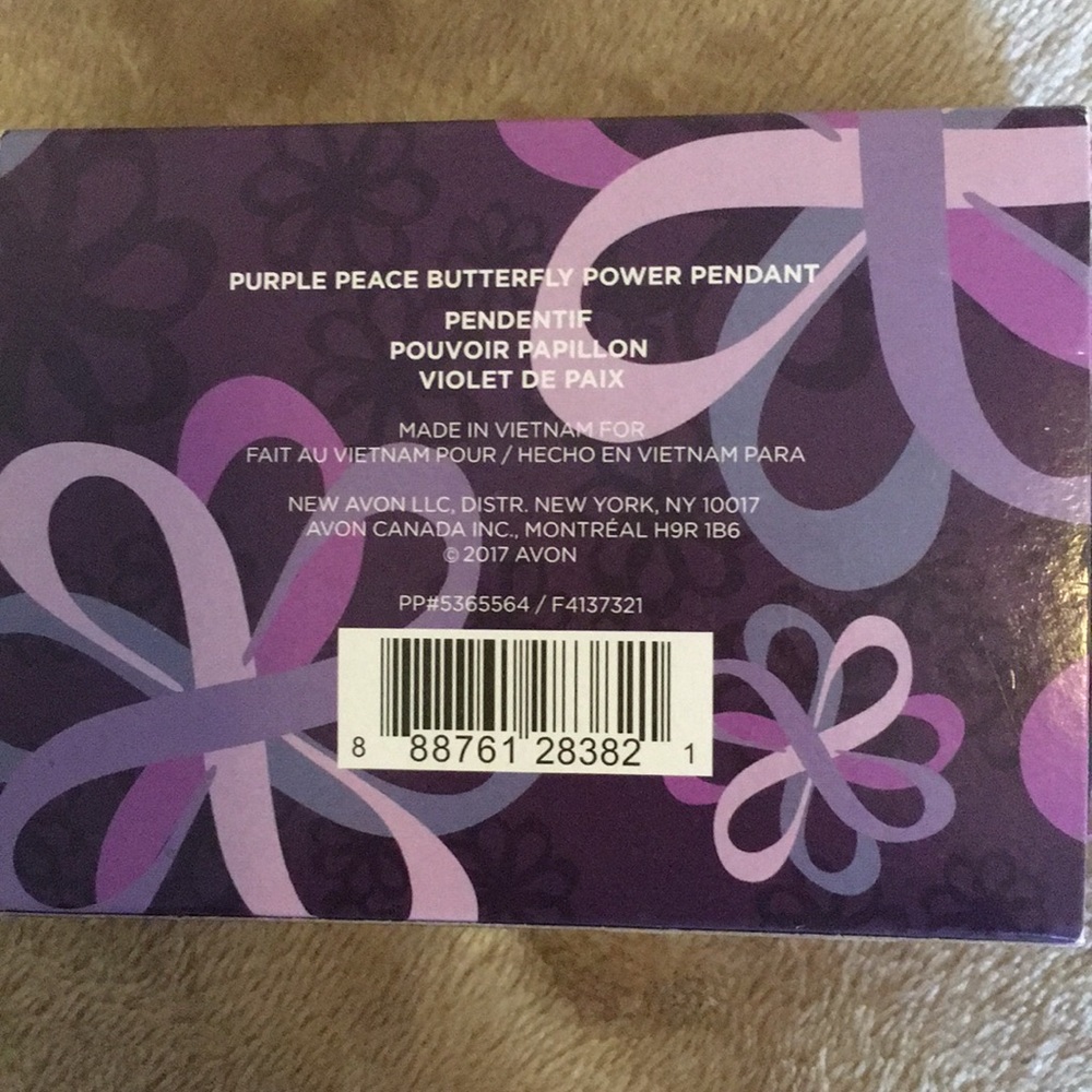 Avon Purple Peace Butterfly Power Pendant - Picture 3 of 3
